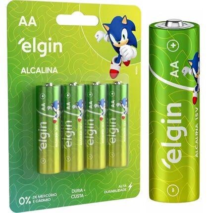 Pilha Alcalina AA Com 4 Unidades - 1,5v Elgin