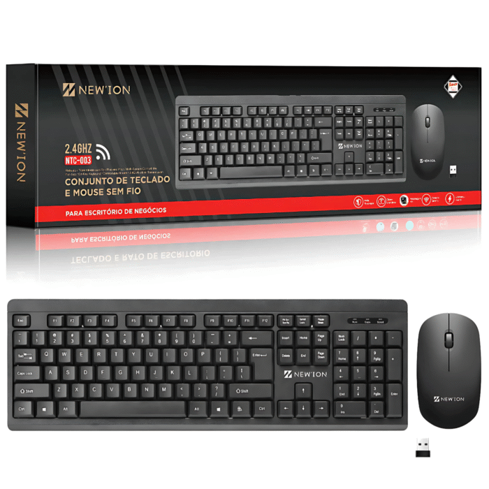 Kit de Teclado e Mouse sem Fio para escritório 2.4GHz Wireless Transmission - Imagem 1