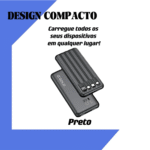 Carregador Portátil Power Bank 10.000mah 4 Em 1 Preto - Imagem 2