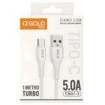 Cabo USB Super Carga A'gold Pro 5.0A CB07-3 - Imagem 2