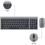 Kit Teclado e Mouse sem Fio Recarregável, Wireless e Bluetooth Padrão ABNT2, Cinza, KMWRB451 - Imagem 2