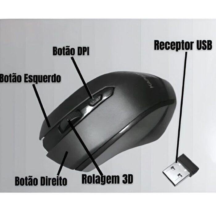 Mouse Sem Fio Usb 2.4ghz Gamer Ergonômico - Imagem 3