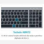 Kit Teclado e Mouse sem Fio Recarregável, Wireless e Bluetooth Padrão ABNT2, Cinza, KMWRB451 - Imagem 8