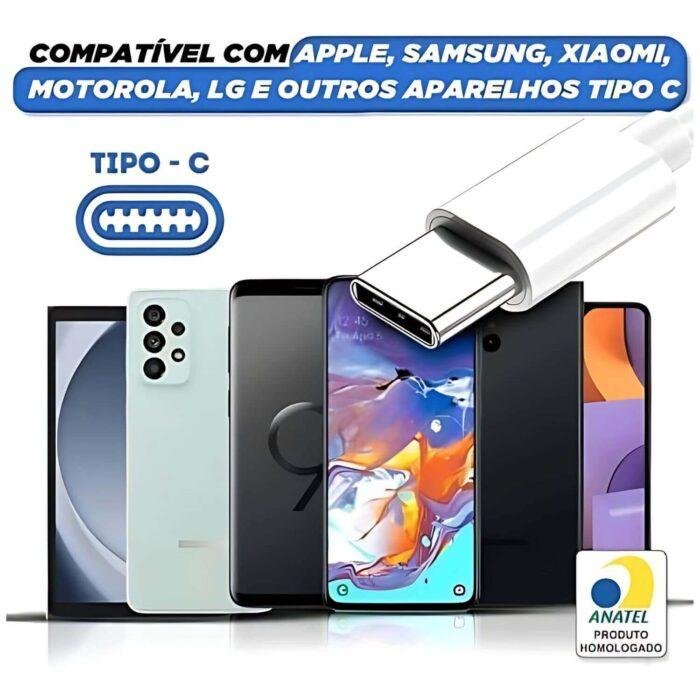 Carregador Turbo Power Celular 120w Cabo Tipo C/c Com Anatel - Imagem 3