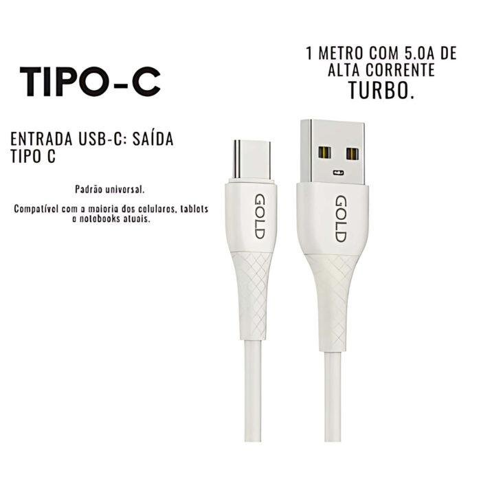 Cabo USB Super Carga A'gold Pro 5.0A CB07-3 - Imagem 4