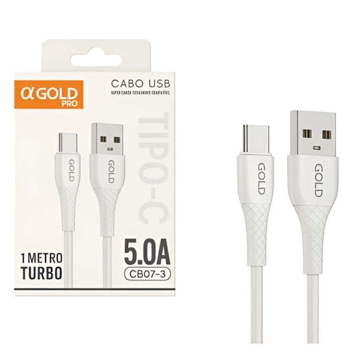 Cabo USB Super Carga A'gold Pro 5.0A CB07-3 - Imagem 1