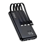 Carregador Portátil Power Bank 10.000mah 4 Em 1 Preto