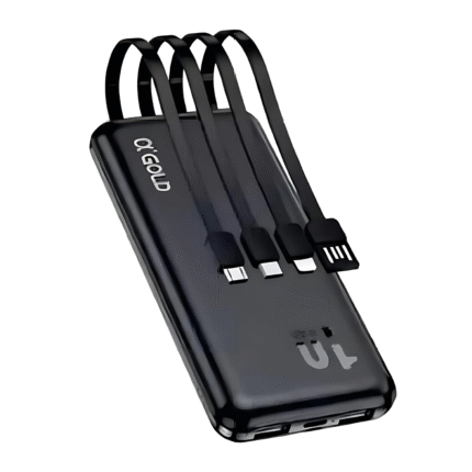 Carregador Portátil Power Bank 10.000mah 4 Em 1 Preto