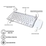 Kit Teclado E Mouse Sem Fio Prata - Imagem 4