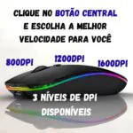 Mouse sem fio Recarregável RGB Silencioso Ergonômico - Imagem 2