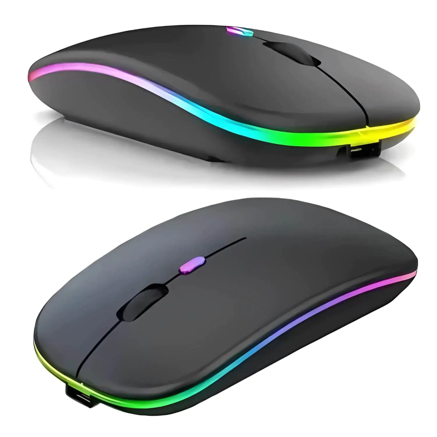 Mouse sem fio Recarregável RGB Silencioso Ergonômico - Imagem 1